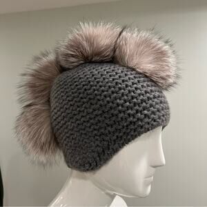 Thom Browne luxury Mohawk Cashmere Pom Pom Hat-Unisex NWT